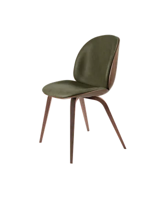 Beetle Dining Chair, 3D Veneer & Front Upholstered by GUBI in Soft Leather, GUBI (Army, Standard), American Walnut, American Walnut Semi Matt Lacquered, EU – product photo 3 of 3