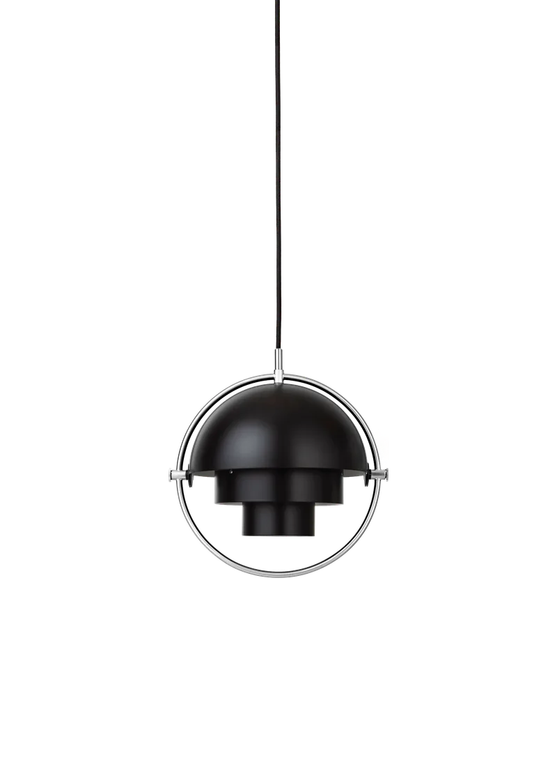 Multi-Lite Pendant de GUBI en Black Semi Matt, Chrome, Ø22,5 × 11 cm, EU – photo du produit