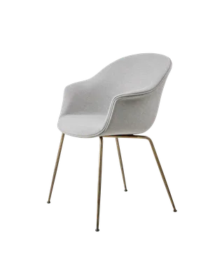 Bat Dining Chair, Fully Upholstered by GUBI in Remix 3, Kvadrat (123, Standard), Conic base, Antique Brass – product photo 1 of 4
