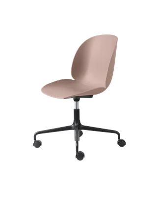 Beetle Meeting Chair, Un-Upholstered by GUBI in Sweet Pink, Height adjustable 4-star base w. castors – product photo 3 of 3