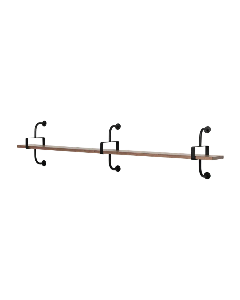 Démon Shelf van GUBI in American Walnut Semi Matt Lacquered, 1 Shelf, Large – productfoto