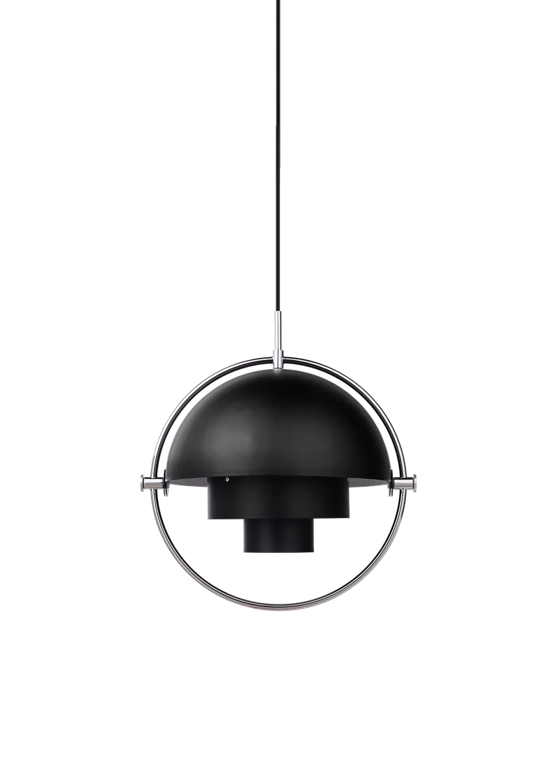 Multi-Lite Pendant by GUBI in Black Semi Matt, Chrome, Ø32 × 16 cm, EU – product photo