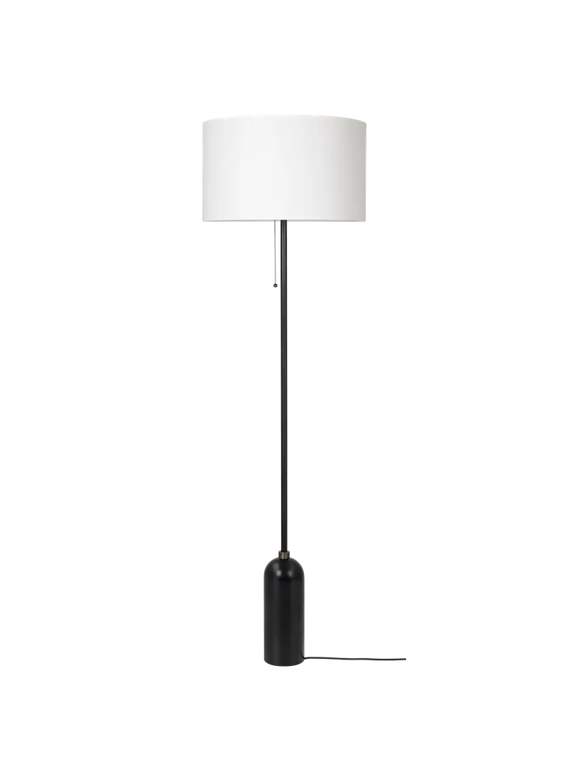 Gravity Floor Lamp by GUBI in Blackened Steel, White, EU – product photo