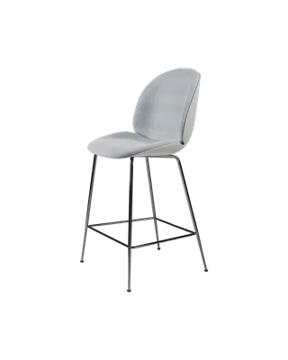 Beetle Counter Chair, 3D Veneer & Front Upholstered by GUBI in Lunar Gray, Black Chrome, Kvadrat Sahco, Acca Stripe 0731 – product photo 4 of 4