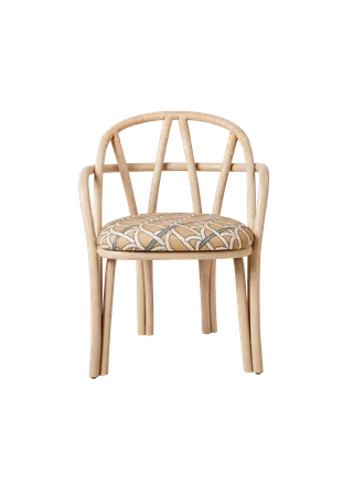 Bistra Dining Armchair by GUBI in Reales Pattern, GUBI (002, Standard), Natural Lacquered Rattan – product photo 3 of 7