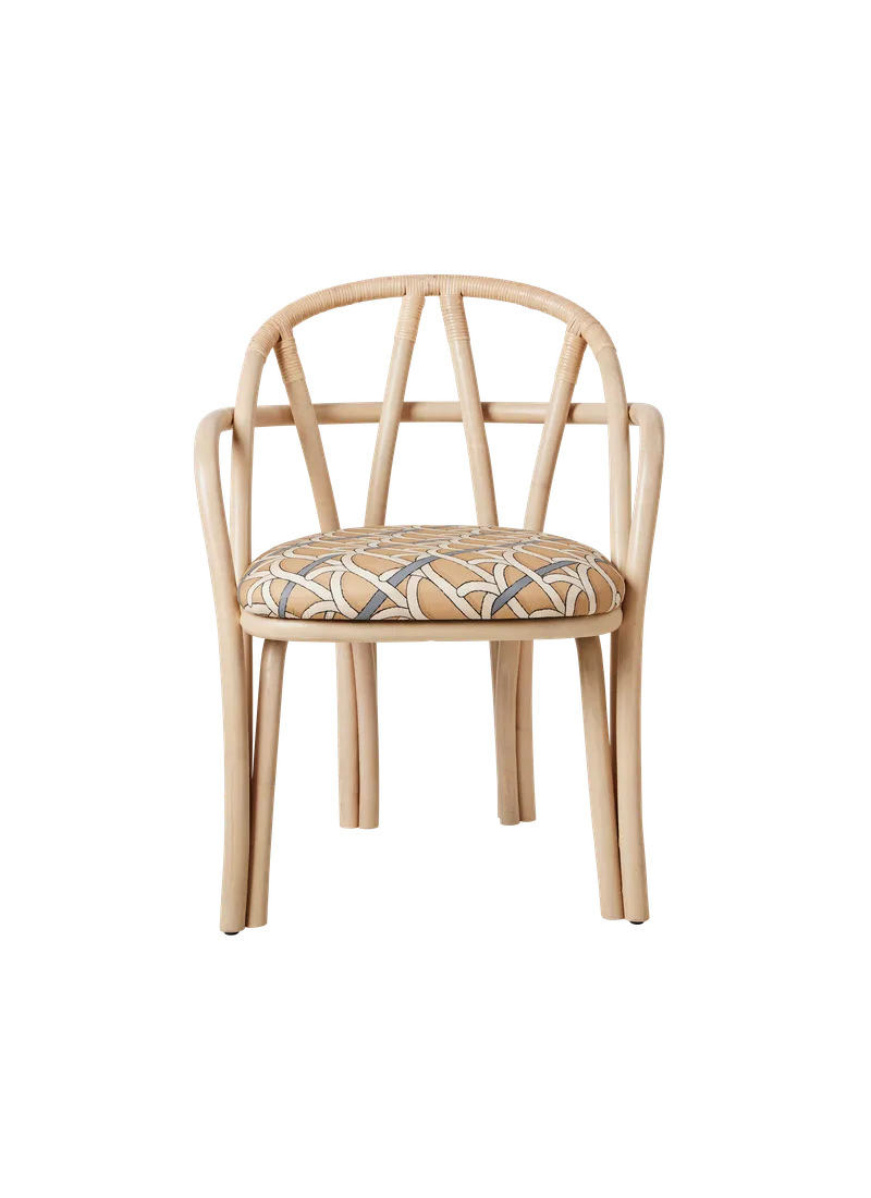 Bistra Dining Armchair by GUBI in Reales Pattern, GUBI (002, Standard), Natural Lacquered Rattan – product photo 3 of 7