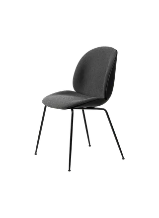 Beetle Dining Chair, Front Upholstered van GUBI in Hallingdal 65, Kvadrat (173, Standard), Matt Black, Black – productfoto 6 van 6
