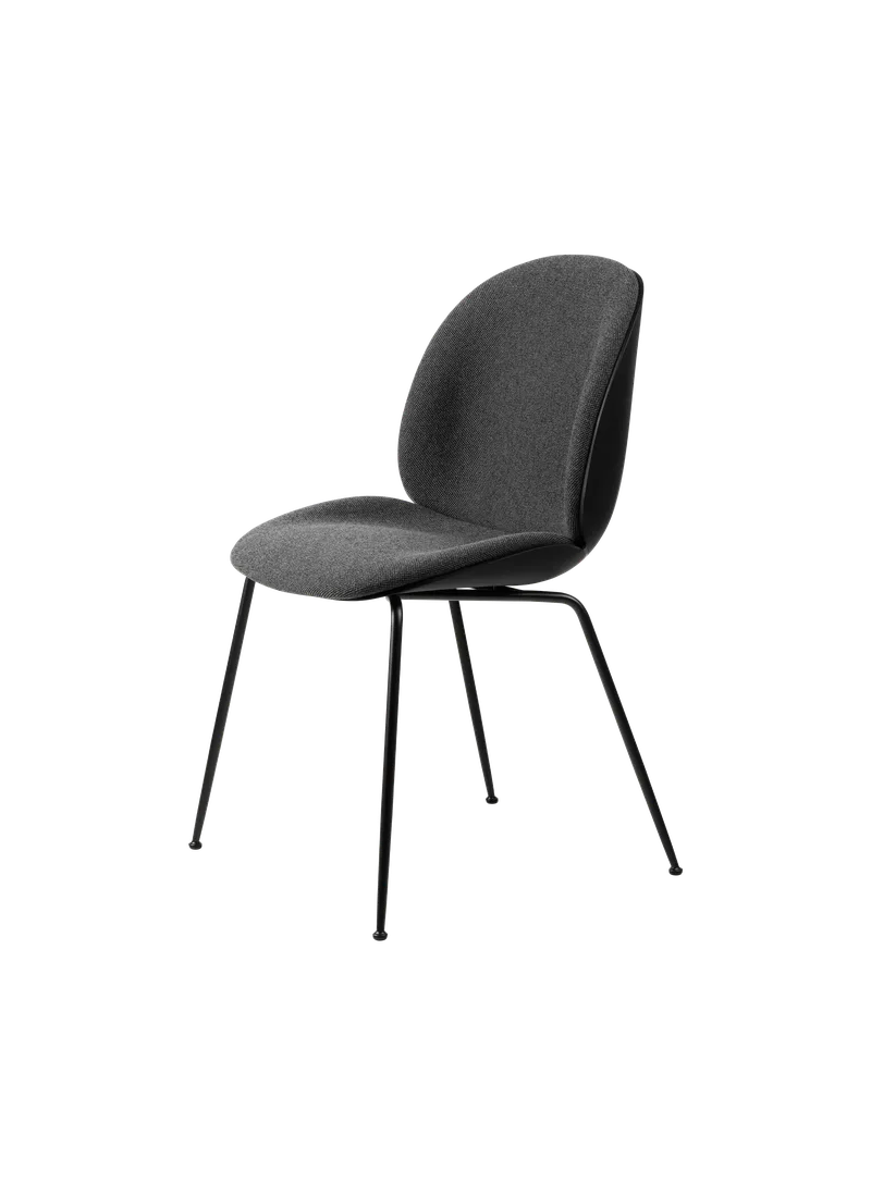 Beetle Dining Chair, Front Upholstered van GUBI in Hallingdal 65, Kvadrat (173, Standard), Matt Black, Black – productfoto 6 van 6