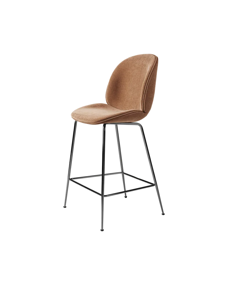 Beetle Counter Chair, Fully Upholstered by GUBI in Conic base, Black Chrome, Belsuede Special FR, Dedar (132, Standard) – product photo 4 of 4