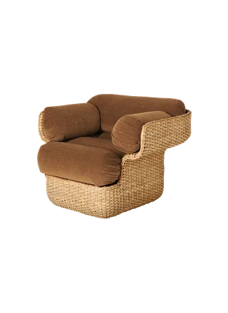 Basket Lounge Chair by GUBI in Belsuede Special FR, Dedar (003, Standard), Rattan – product photo 5 of 5