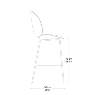 Beetle Soft Bar Chair, Fully Upholstered by GUBI in Reales, GUBI (001, Standard), Black Chrome – product photo 2 of 3