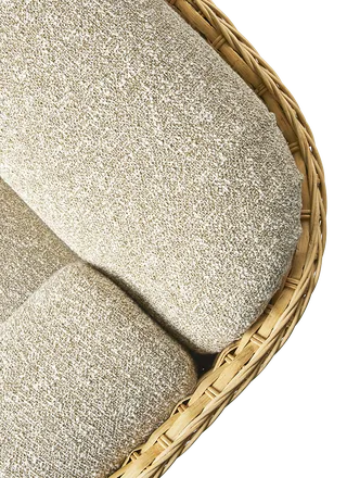 Basket Lounge Chair by GUBI in Zero, Kvadrat Sahco (0002, Standard), Rattan – interior photo 2 of 5