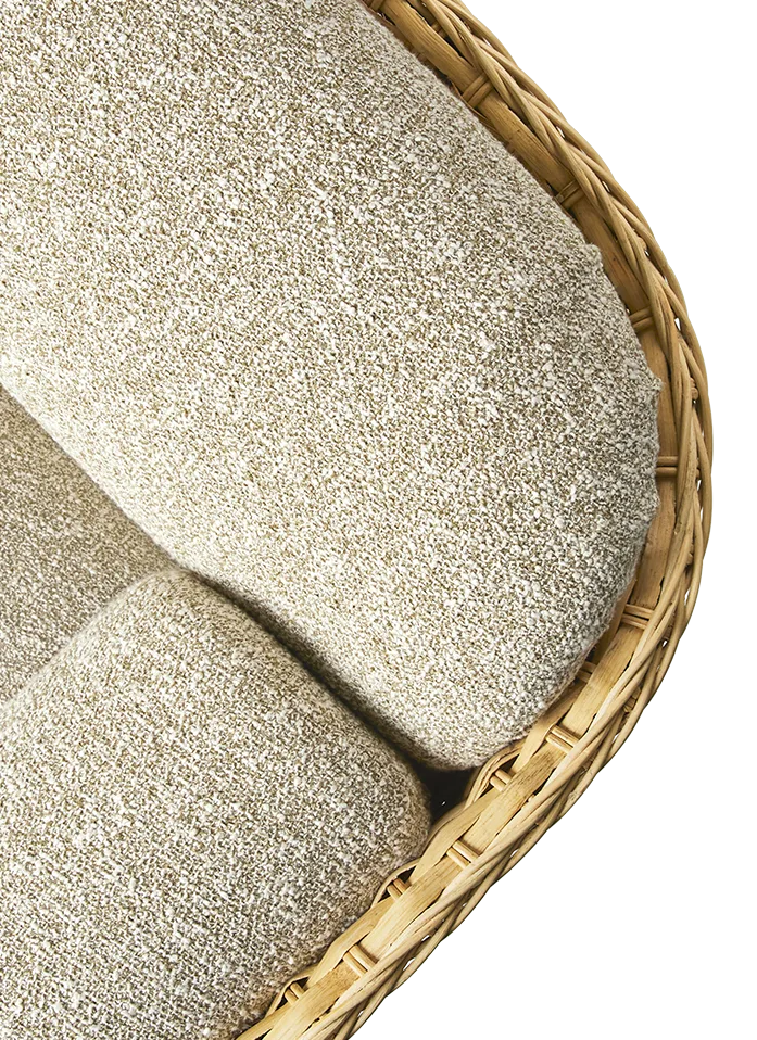 Basket Lounge Chair by GUBI in Zero, Kvadrat Sahco (0002, Standard), Rattan – interior photo 2 of 5