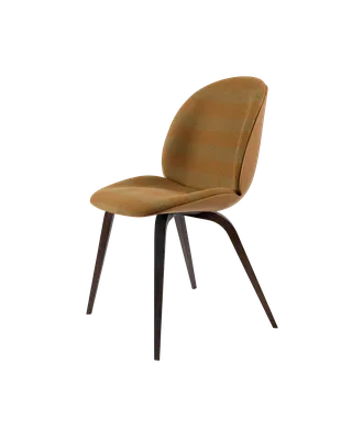 Beetle Dining Chair, Front Upholstered by GUBI in Kvadrat Sahco, Acca Stripe 0331, Smoked Oak, Amber Brown – product photo 5 of 5