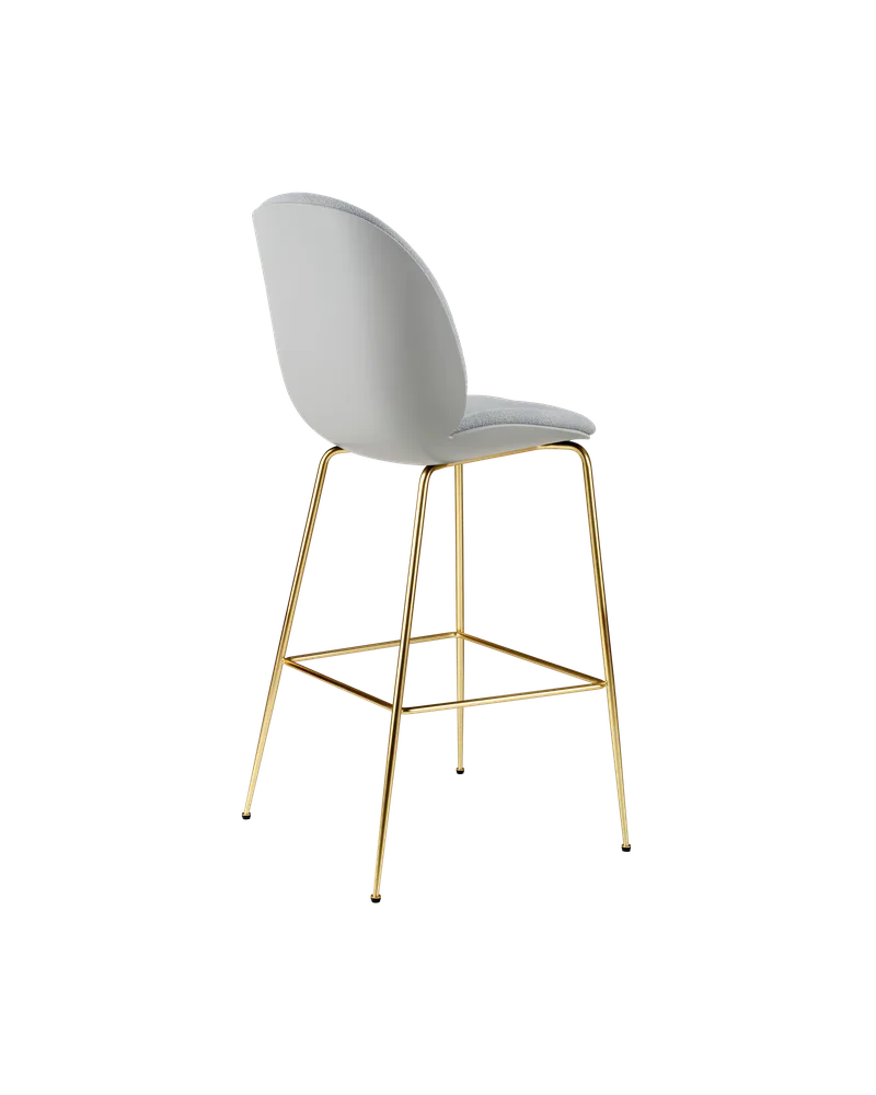 Beetle Bar Chair, 3D Veneer & Front Upholstered by GUBI in Kvadrat Sahco, Acca Stripe 0731, Lunar Gray, Brass Semi Matt – product photo 3 of 4