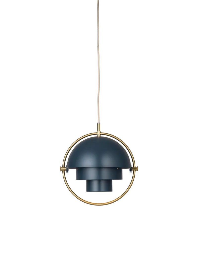 Multi-Lite Pendant by GUBI in Midnight Blue, Brass, Ø22,5 × 11 cm, EU – product photo