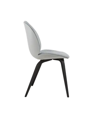 Beetle Dining Chair, Front Upholstered by GUBI in Kvadrat Sahco, Acca Stripe 0731, Black Stained Beech, Lunar Gray – product photo 3 of 5