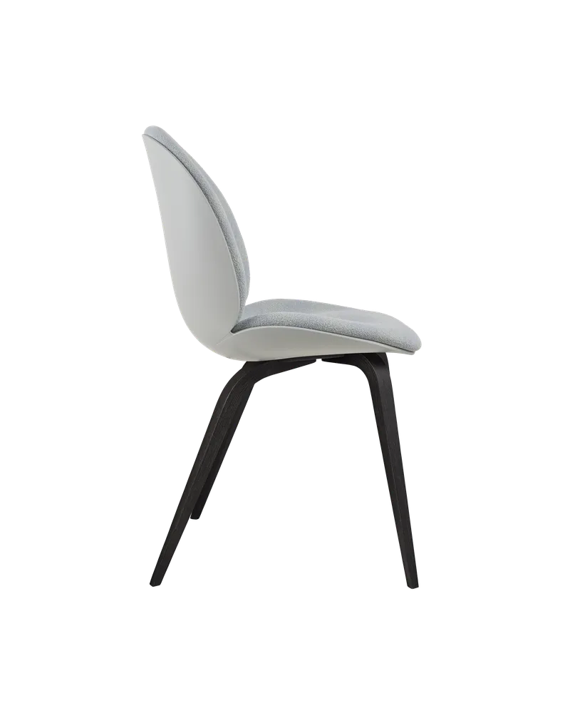 Beetle Dining Chair, Front Upholstered by GUBI in Kvadrat Sahco, Acca Stripe 0731, Black Stained Beech, Lunar Gray – product photo 3 of 5