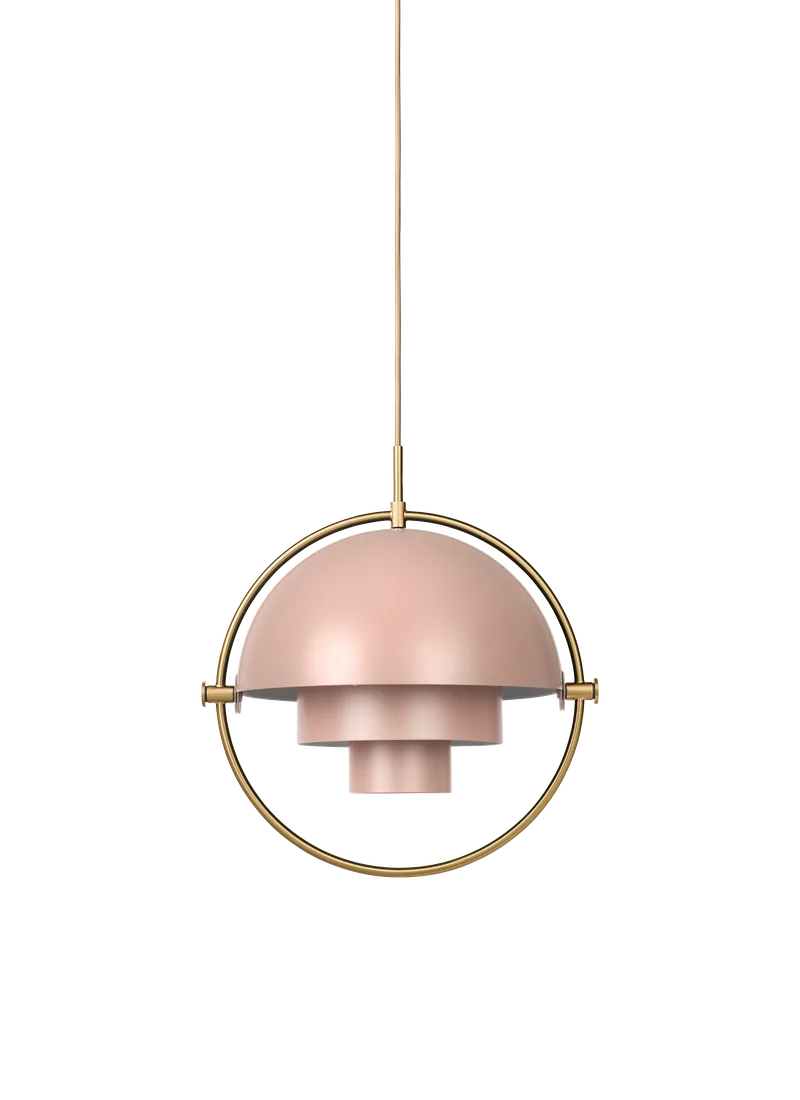 Multi-Lite Pendant by GUBI in Rose Dust Semi Matt, Brass, Ø32 × 16 cm, EU – product photo