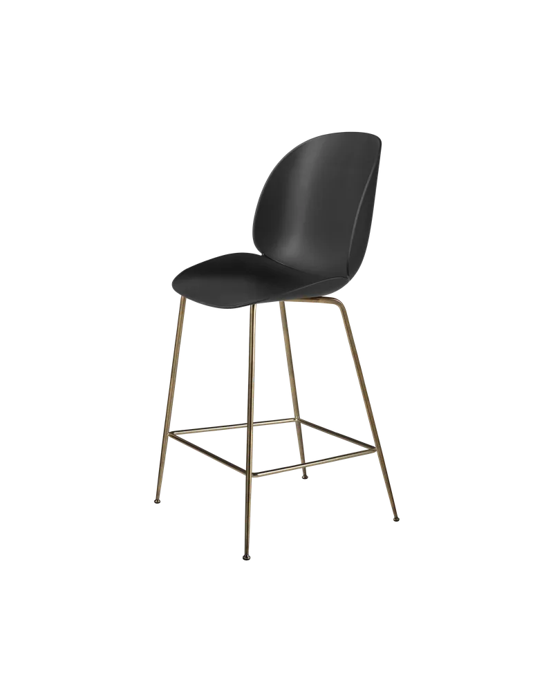 Beetle Counter Chair, Un-Upholstered von GUBI in Black, Antique Brass, Conic base – Produktfoto 3 von 3