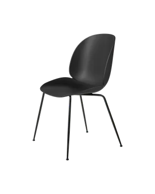 Beetle Dining Chair, Un-Upholstered van GUBI in Black, Conic base, Matt Black – productfoto 3 van 3