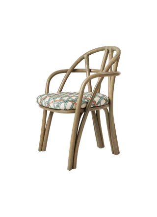 Bistra Dining Armchair by GUBI in Reales Pattern, GUBI (001, Standard), Olive Stained Rattan – product photo 7 of 7
