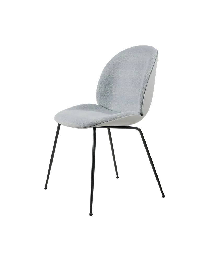 Beetle Dining Chair, Front Upholstered by GUBI in Kvadrat Sahco, Acca Stripe 0731, Matt Black, Lunar Gray – product photo 5 of 5