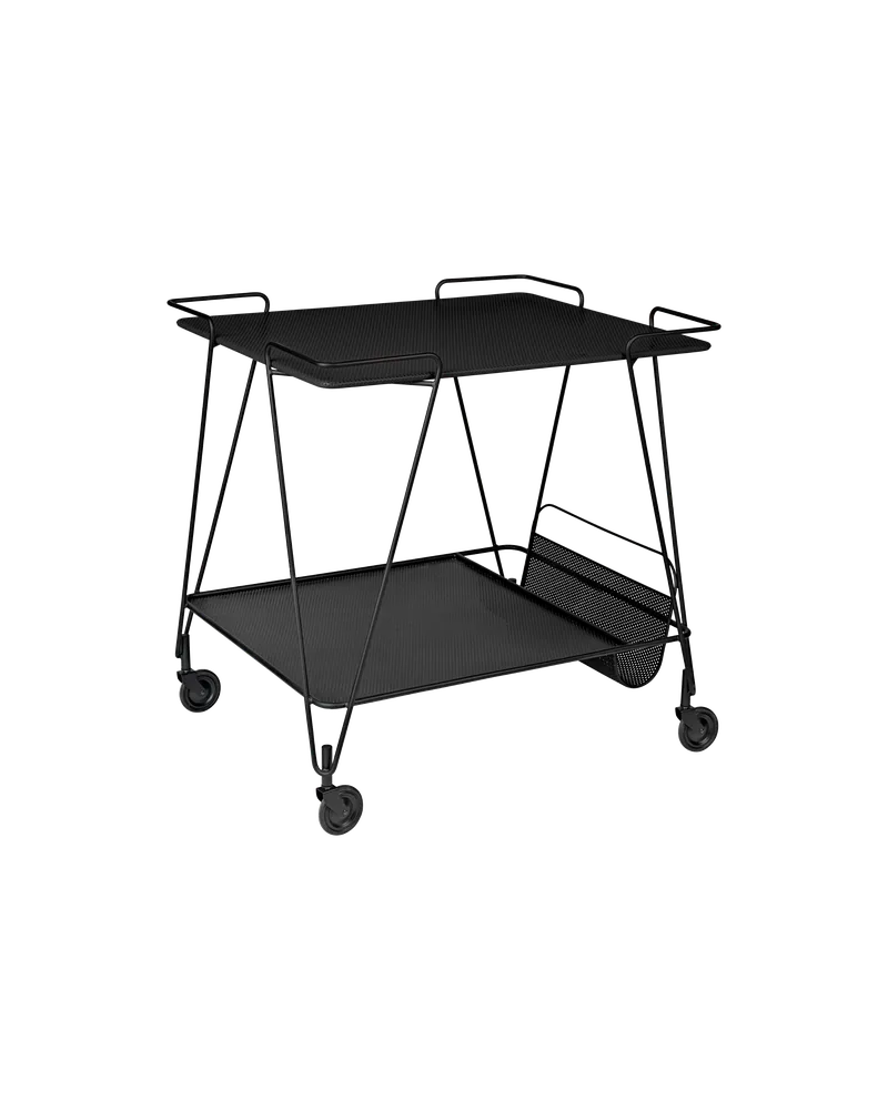 Matégot Trolley by GUBI in Soft Black Semi Matt, Graphite black metal – product photo