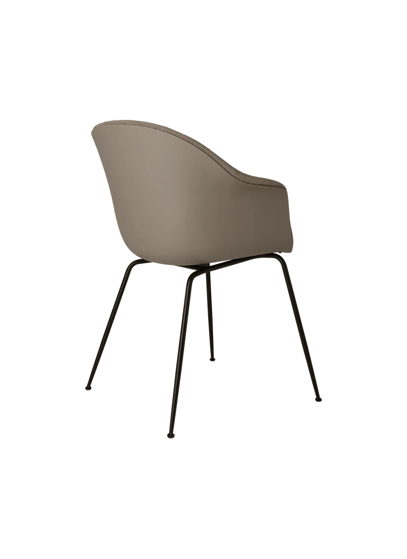 Bat Dining Chair, Front Upholstered by GUBI in Light Bouclé, GUBI (003, Standard), Conic base, Matt Black – product photo 1 of 4