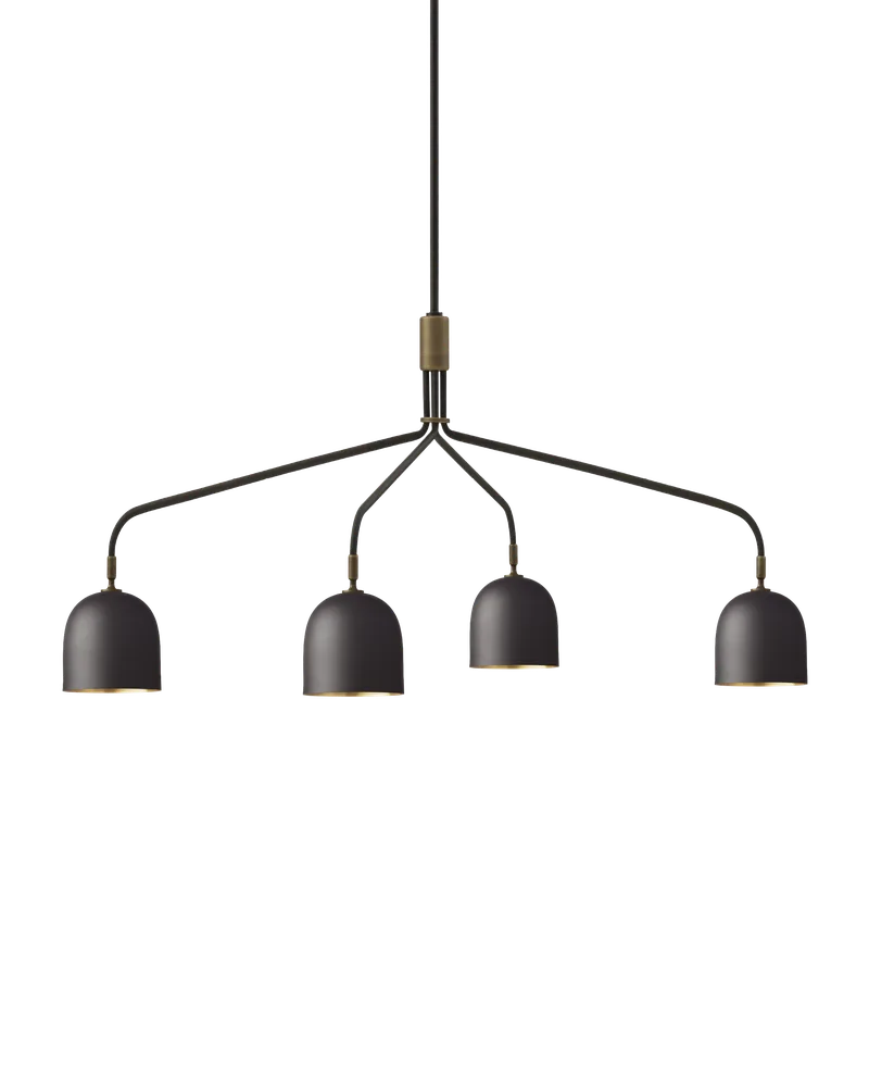 Howard Chandelier von GUBI in Gunmetal, 4, Long, EU – Produktfoto
