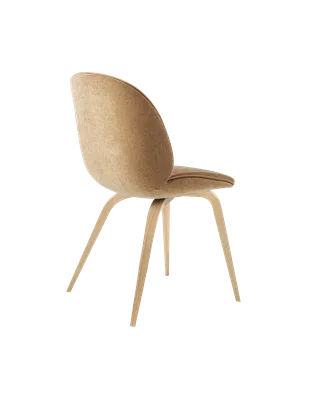 Beetle Dining Chair, Fully Upholstered von GUBI in Belsuede Special FR, Dedar (003, Standard), Wood base, Oak Semi Matt – Produktfoto 4 von 5