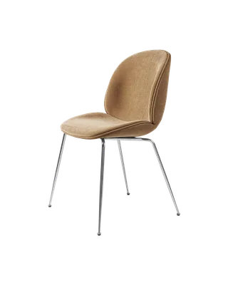 Beetle Dining Chair, Fully Upholstered von GUBI in Belsuede Special FR, Dedar (003, Standard), Conic base, Chrome – Produktfoto 5 von 5