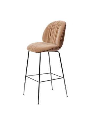 Beetle Soft Bar Chair, Front Upholstered by GUBI in Belsuede Special FR, Dedar (132, Standard), American Walnut Semi Matt Lacquered, Black Chrome – product photo 3 of 3