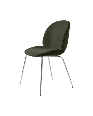Beetle Dining Chair, Fully Upholstered von GUBI in Sunday, Dedar (018, Standard), Conic base, Chrome – Produktfoto 5 von 5