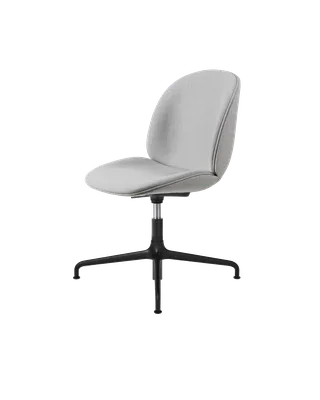 Beetle Meeting Chair, Fully Upholstered van GUBI in Remix 3, Kvadrat (123, Standard), Height adjustable 4-star base, Matt Black – productfoto 5 van 5
