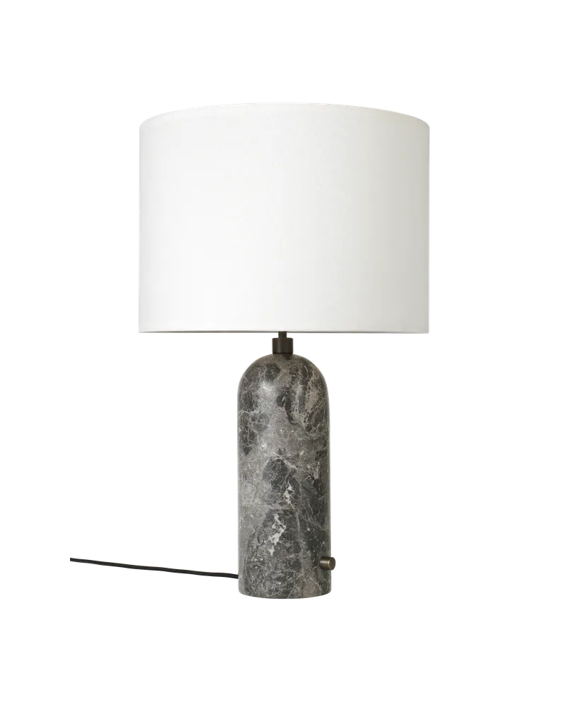 Gravity Table Lamp von GUBI in Grey Marble, White, 65 cm, EU – Produktfoto