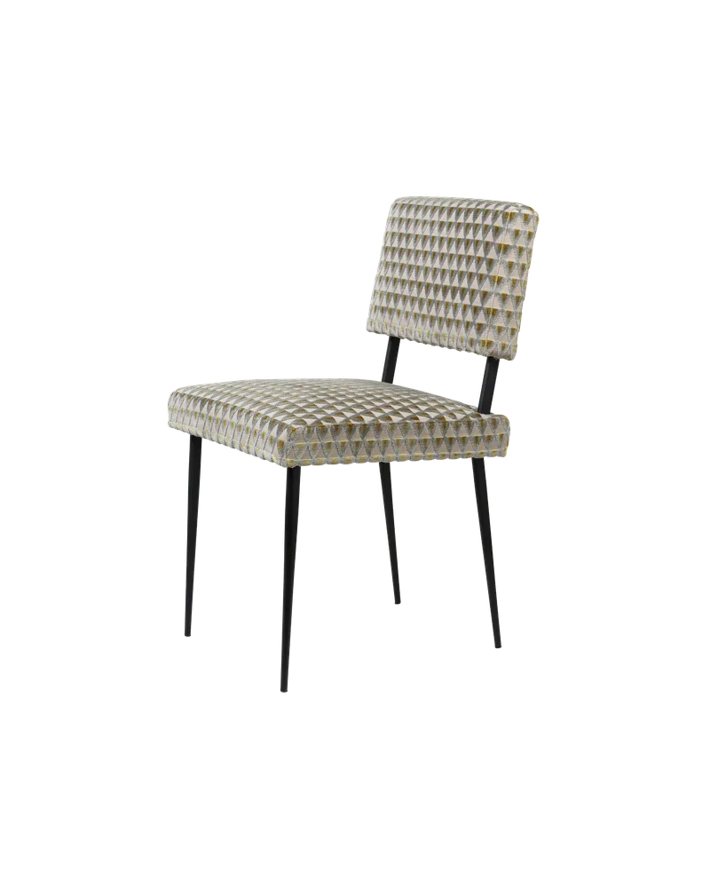 M-Chair Dining Chair by GUBI in Amuleto, Dedar (005, Standard), Matt Black, EU – product photo