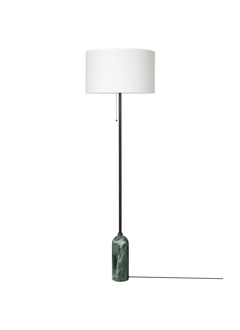 Gravity Floor Lamp by GUBI in Emerald Marble, White, EU – product photo