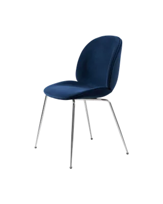 Beetle Dining Chair, Fully Upholstered von GUBI in Sunday, Dedar (003, Standard), Conic base, Chrome – Produktfoto 5 von 5