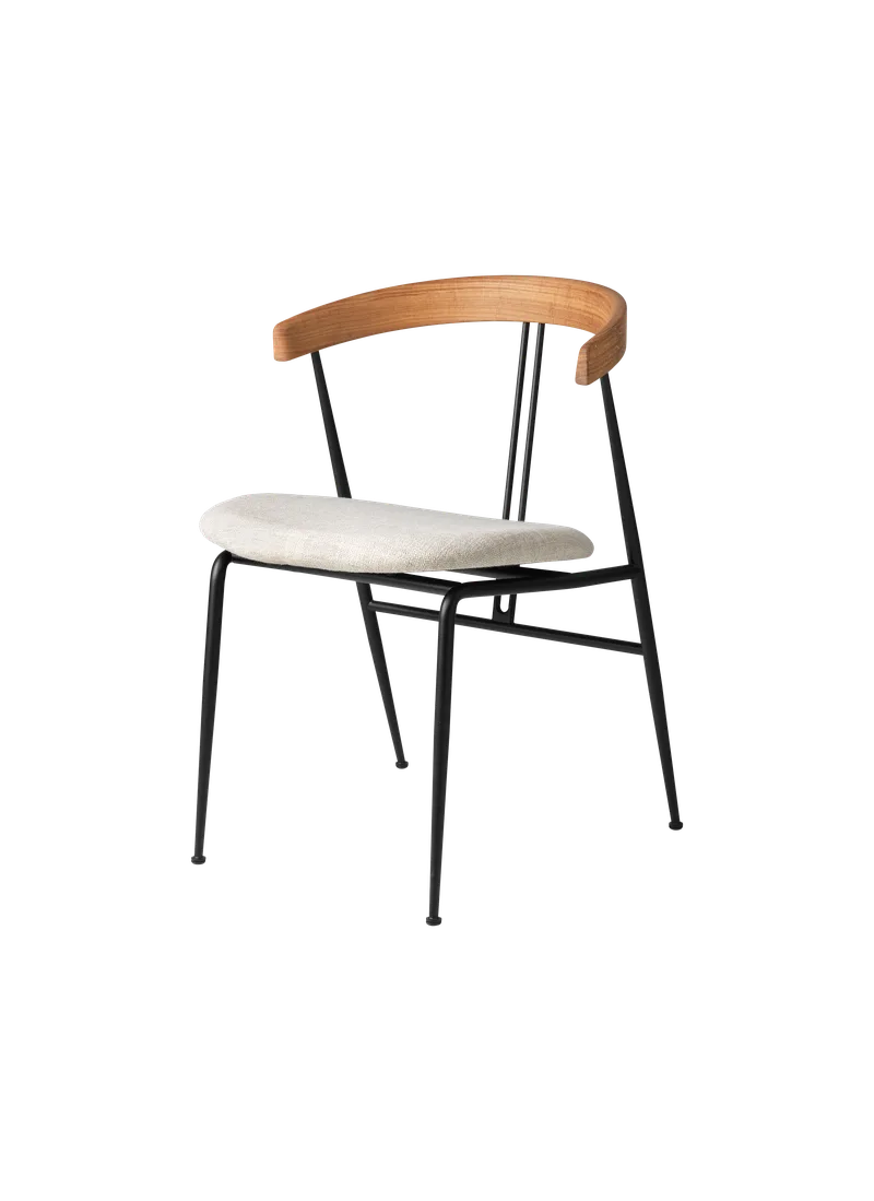 Violin Dining Chair, Seat Upholstered by GUBI in Svevo, Dedar (002, Standard), Oak Oiled – product photo