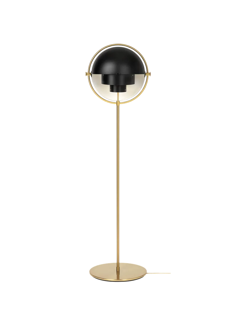 Multi-Lite Floor Lamp de GUBI en Black Semi Matt, Brass, EU – photo du produit