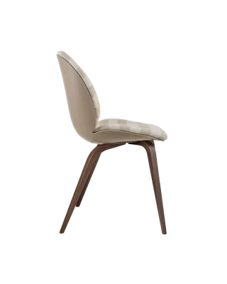 Beetle Dining Chair, Front Upholstered by GUBI in Kvadrat Sahco, Acca Stripe 0131, American Walnut, New Beige – product photo 3 of 5