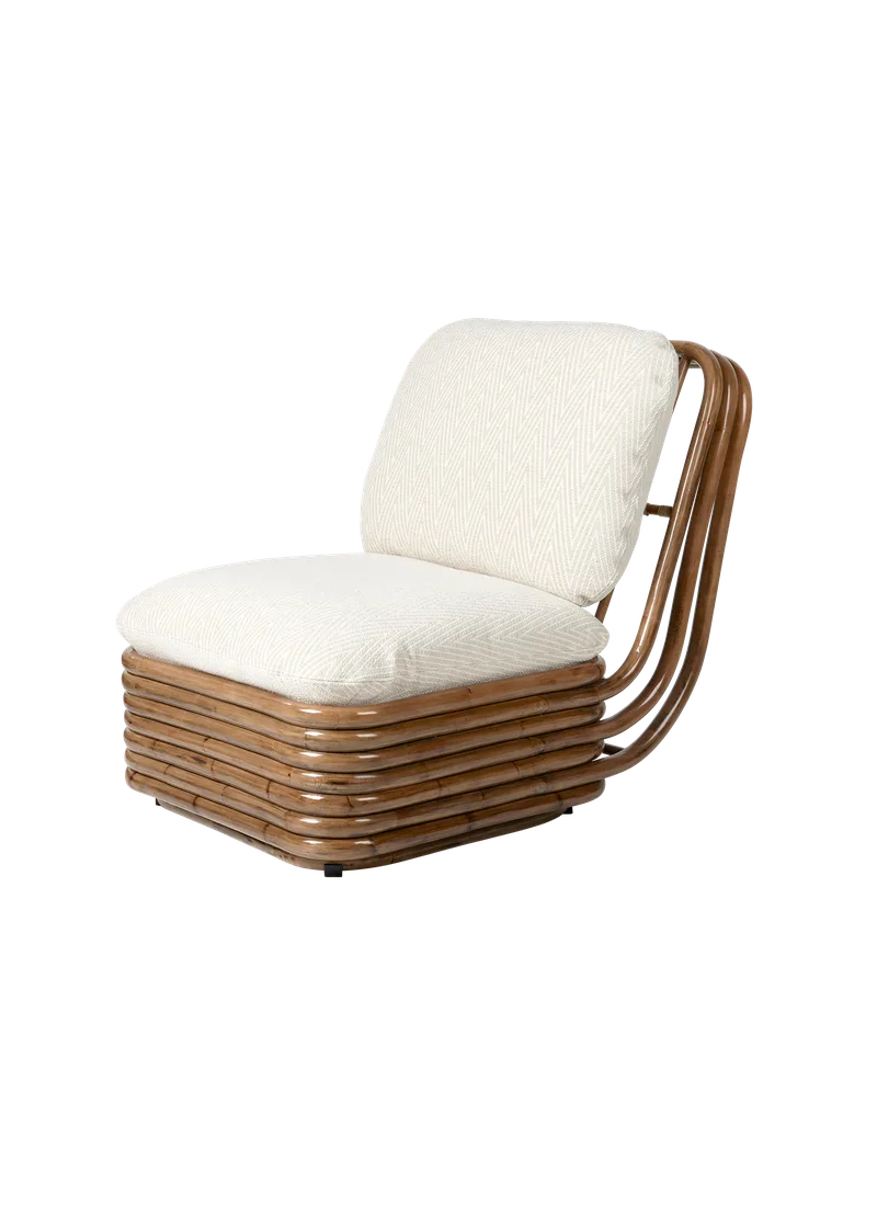 Bohemian 72 Lounge Chair by GUBI in Chevron Outdoor FR, Dedar (002, Standard), Rattan – product photo 5 of 5