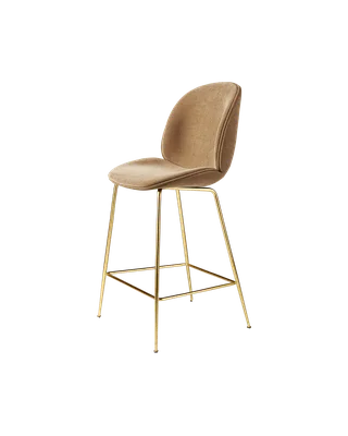 Beetle Counter Chair, Fully Upholstered von GUBI in Conic base, Brass Semi Matt, Belsuede Special FR, Dedar (003, Standard) – Produktfoto 4 von 4