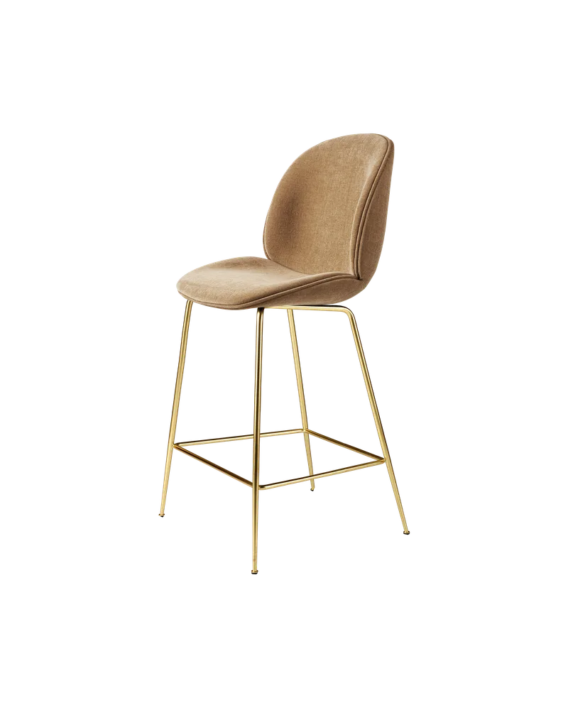 Beetle Counter Chair, Fully Upholstered von GUBI in Conic base, Brass Semi Matt, Belsuede Special FR, Dedar (003, Standard) – Produktfoto 4 von 4