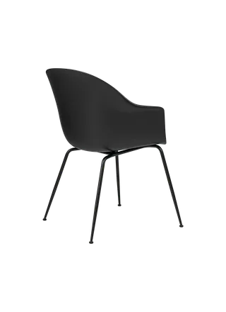 Bat Dining Chair, Un-Upholstered by GUBI in Black, Matt Black, Conic base – product photo 2 of 4