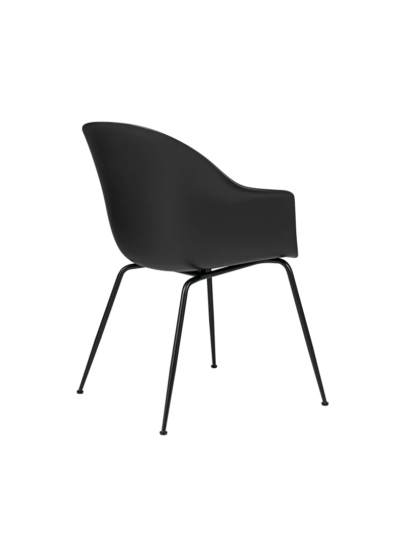 Bat Dining Chair, Un-Upholstered by GUBI in Black, Matt Black, Conic base – product photo 2 of 4