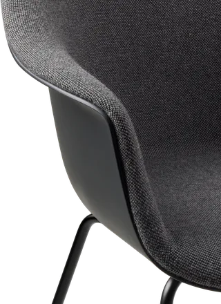 Bat Dining Chair, Front Upholstered by GUBI in Hallingdal 65, Kvadrat (173, Standard), Conic base, Matt Black – interior photo 3 of 5