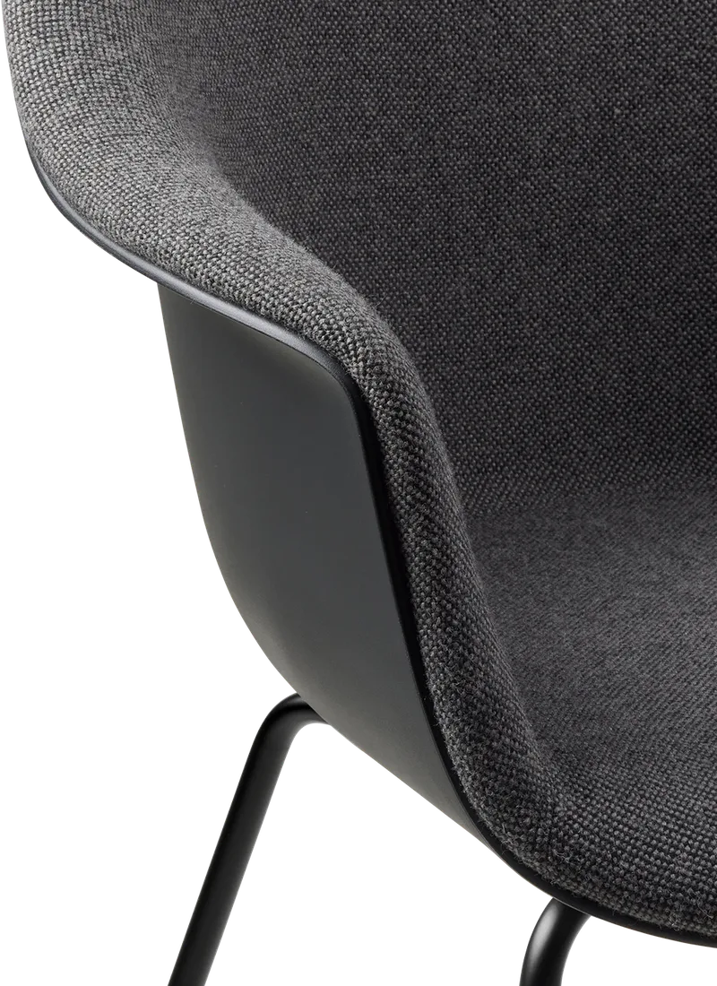 Bat Dining Chair, Front Upholstered by GUBI in Hallingdal 65, Kvadrat (173, Standard), Conic base, Matt Black – interior photo 3 of 5