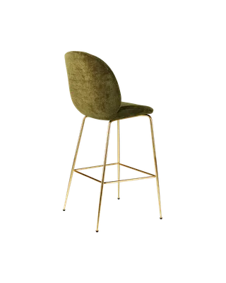 Beetle Bar Chair, Fully Upholstered von GUBI in Mumble, Glamour Group (40, Standard), Brass Semi Matt, Conic base – Produktfoto 2 von 4